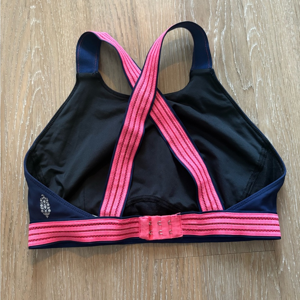 FP Movement by Free People Black and Pink Crossback Sports Bra